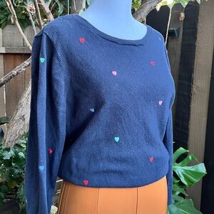 Cute tiny heart crewneck sweater